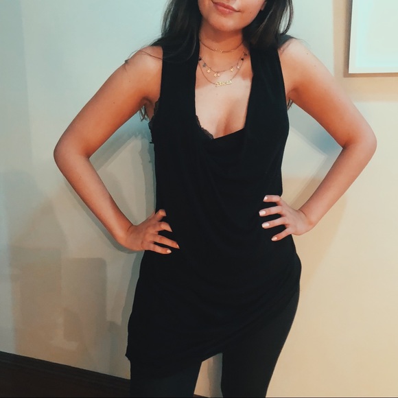 Helmut Lang Tops - Helmut Lang Black Asymmetrical Black Tank